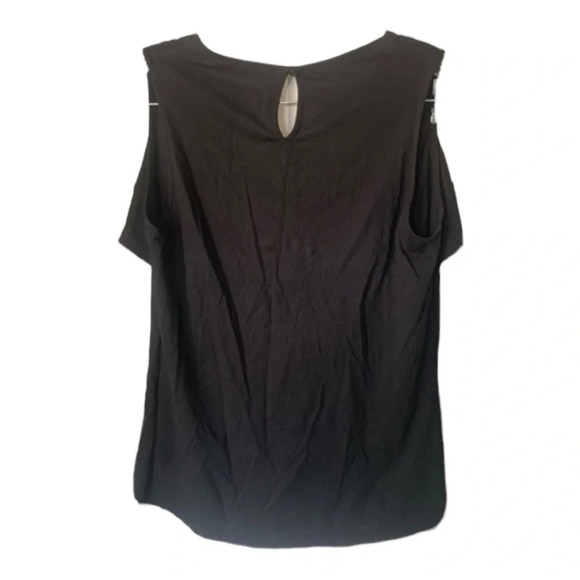 Anthropologie Deletta Ruffle Sleeveless Top Black L - Picture 2 of 6